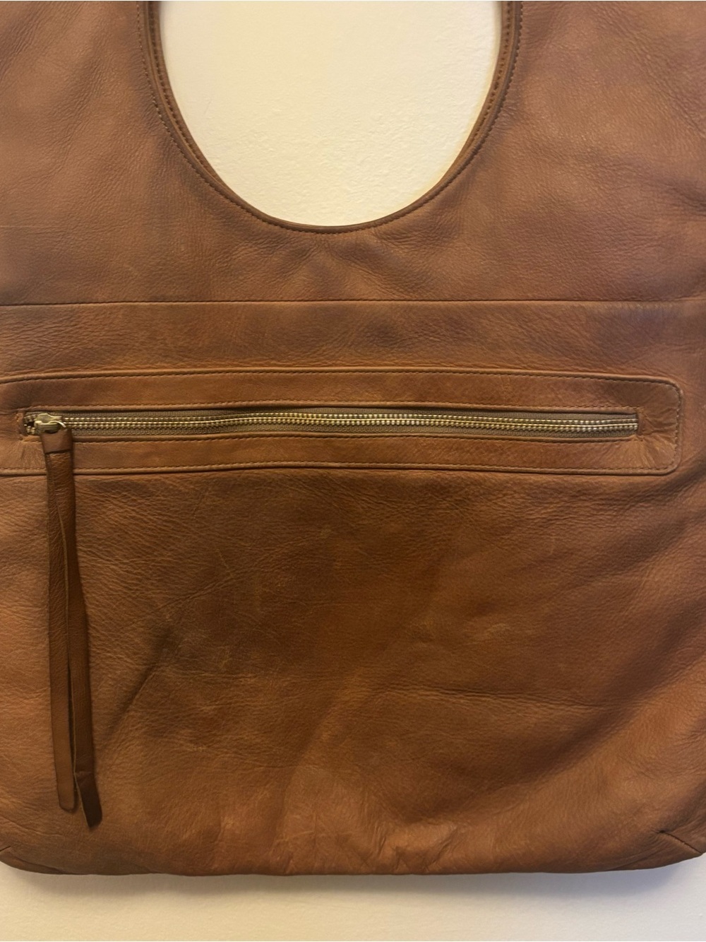 ARZA NEW YOR LEATHER SHOULDER STYLE Audrey Large Messenger/Laptop Bag in Whiskey - Picture 7 of 11